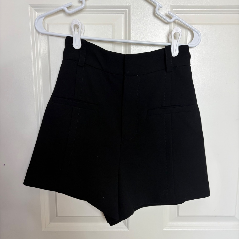 Zara Black High Waisted Tailored Shorts Size XS Minimalist Dressy Shorts